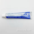 Handelsetikett Fluoridzähne Whitening Zahnpasta